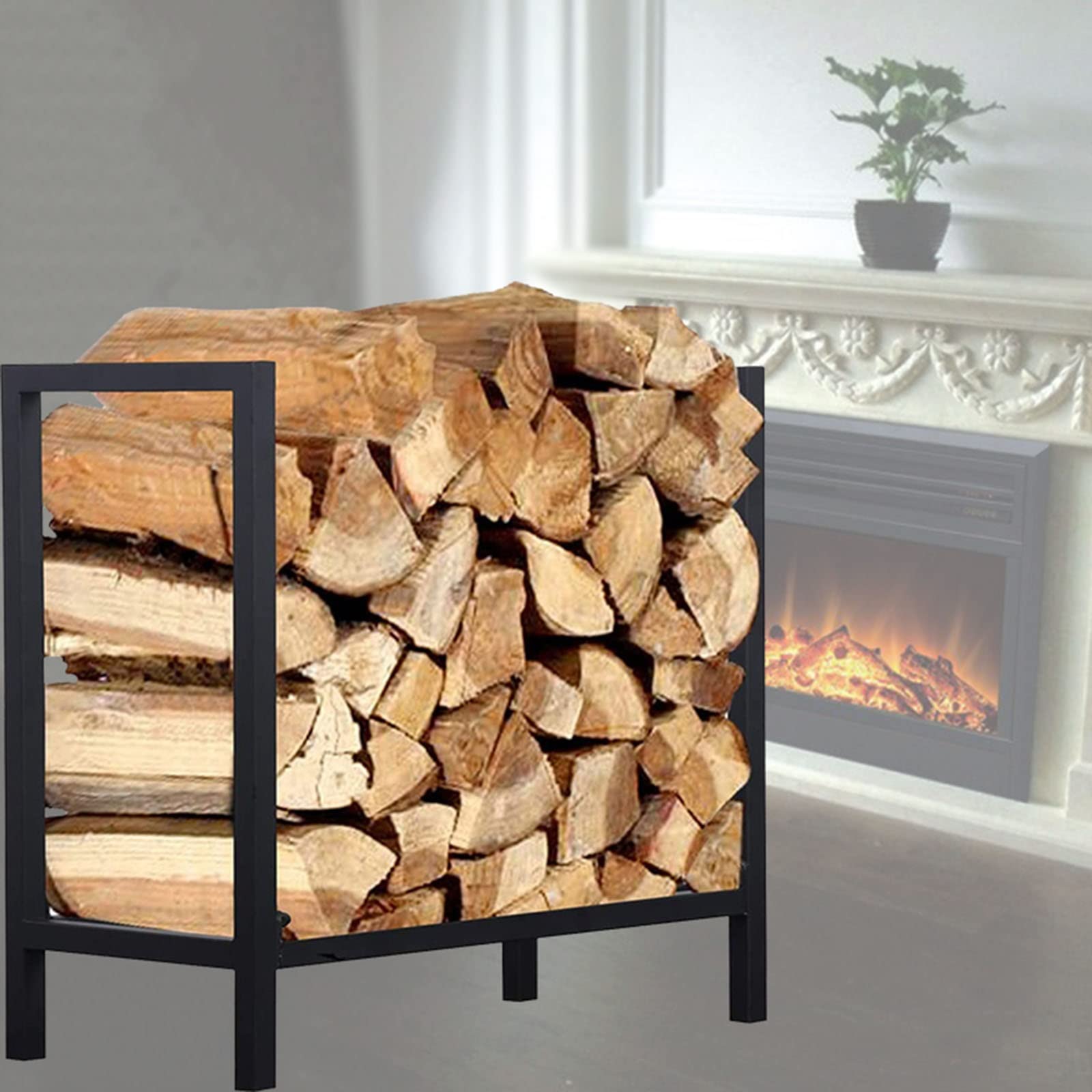 Amazon.co.jp: 薪置き ログラック、薪ストッカー、61x30x61cm、薪収納